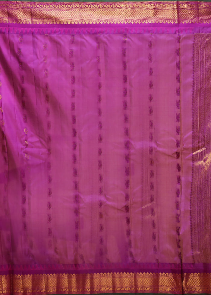 Pink Gadwal Pure Silk Saree Without Blouse Piece