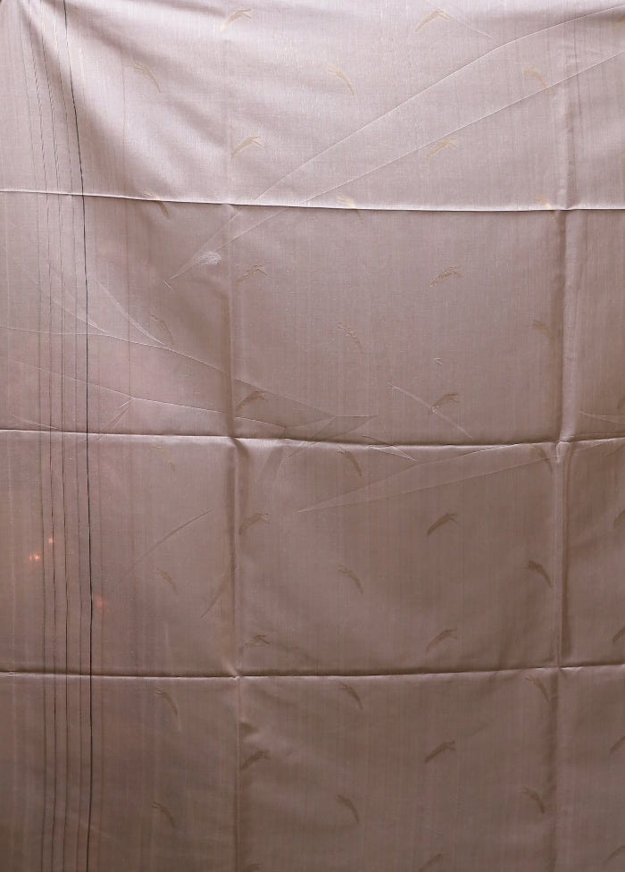 Grey Tussar Silk Saree With Blouse Piece