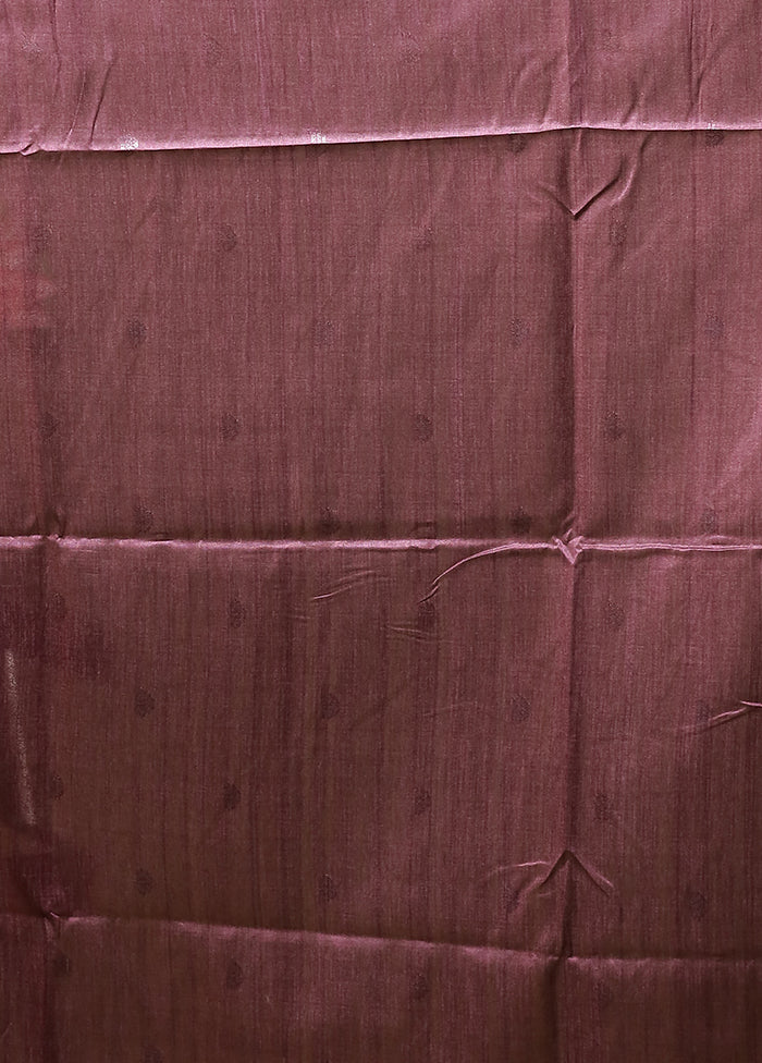 Purple Tussar Silk Saree With Blouse Piece