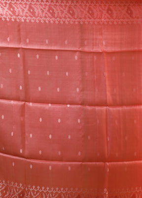 Pink Handloom Tussar Pure Silk Saree With Blouse Piece
