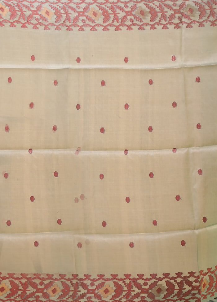 Blue Handloom Tussar Pure Silk Saree With Blouse Piece