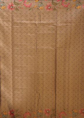 Grey Tussar Silk Saree With Blouse Piece