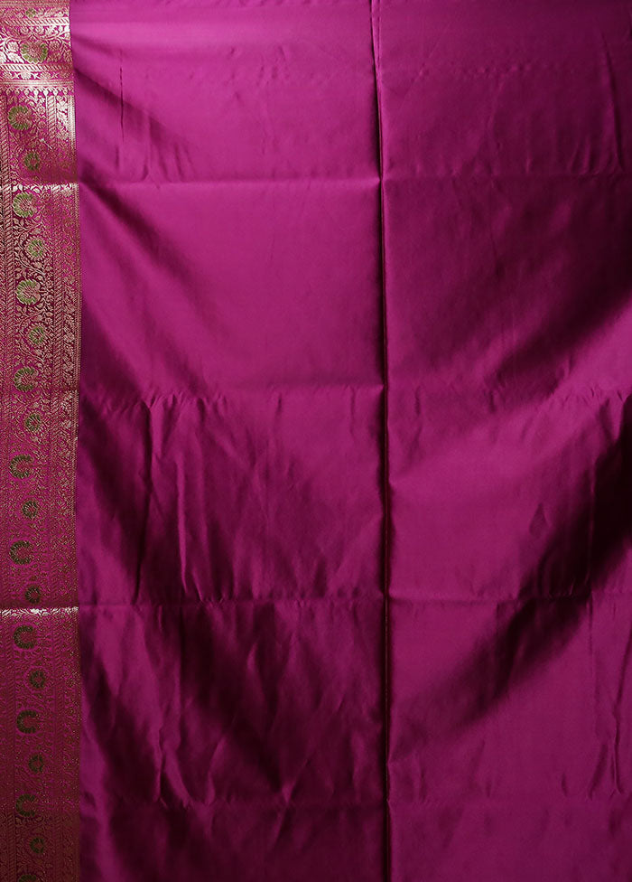 Pink Handloom Banarasi Pure Silk Saree With Blouse Piece