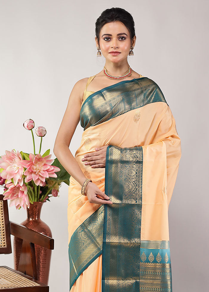 Yellow Kanjivaram Silk Saree With Blouse Piece