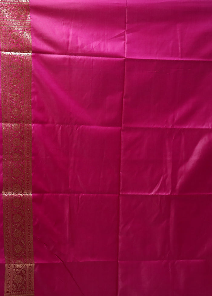 Purple Banarasi Silk Saree With Blouse Piece