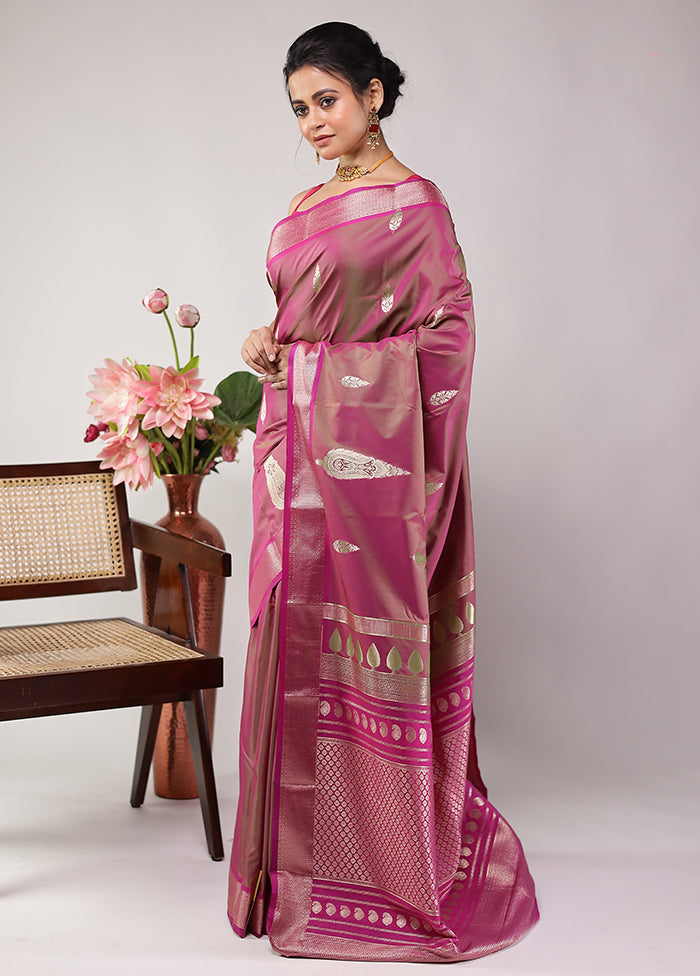 Purple Kanjivaram Silk Saree With Blouse Piece