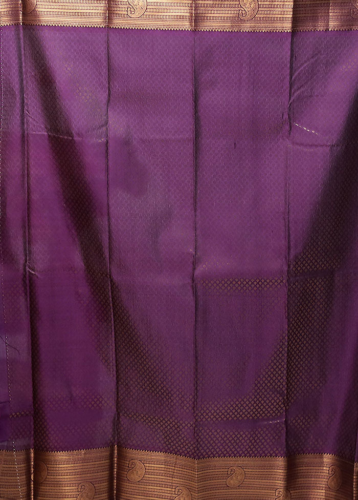 Grey Kanjivaram Silk Saree With Blouse Piece