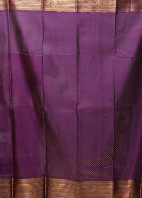 Grey Kanjivaram Silk Saree With Blouse Piece