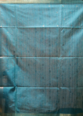 Green Tussar Silk Saree With Blouse Piece