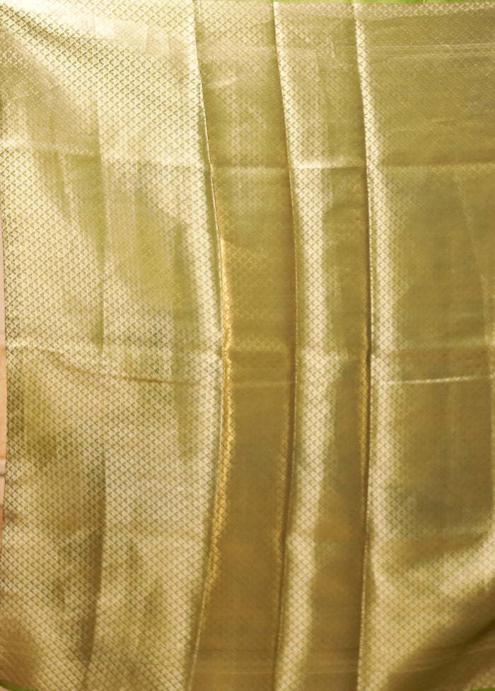 Green Tissue Silk Saree With Blouse Piece