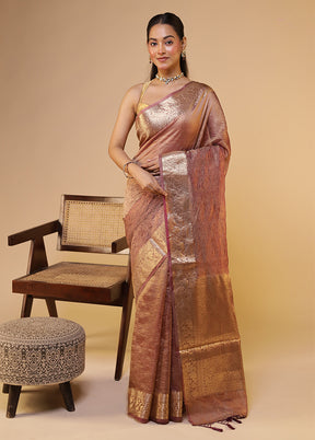 Purple Tissue Silk Saree With Blouse Piece
