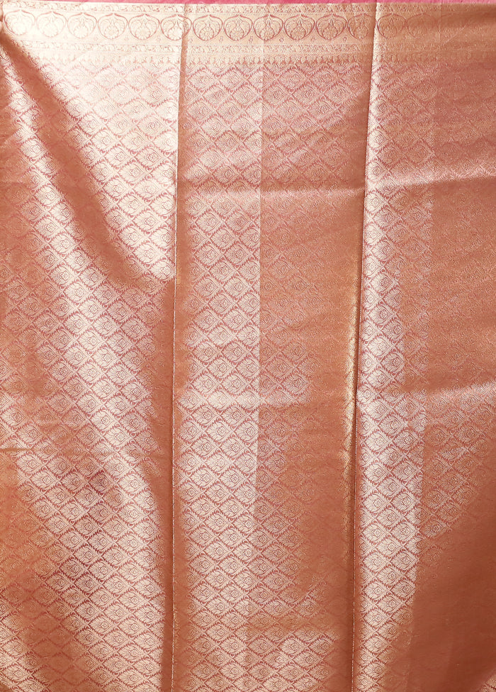 Pink Tissue Silk Saree With Blouse Piece