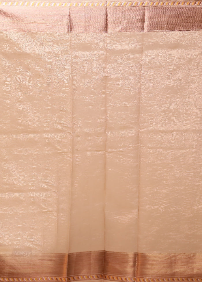 Cream Tissue Silk Saree With Blouse Piece