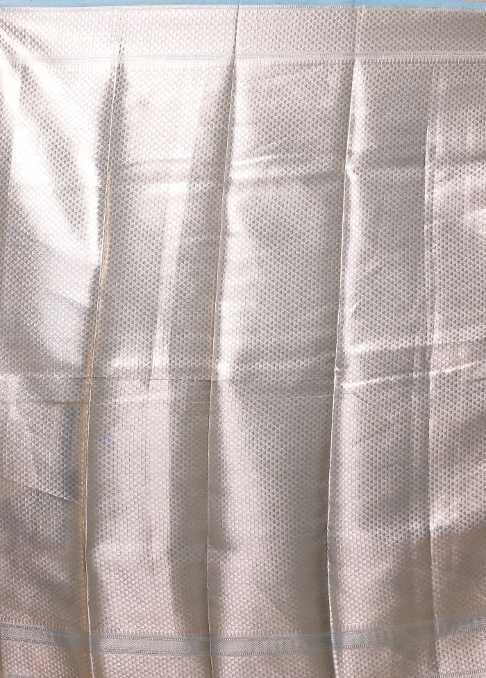 Blue Tissue Silk Saree With Blouse Piece