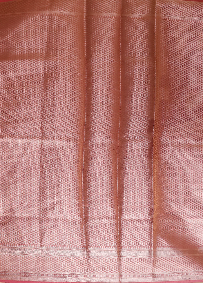 Pink Tissue Silk Saree With Blouse Piece