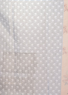 Grey Linen Silk Saree With Blouse Piece