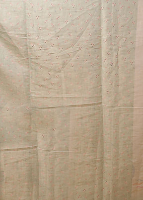 Green Linen Silk Saree With Blouse Piece