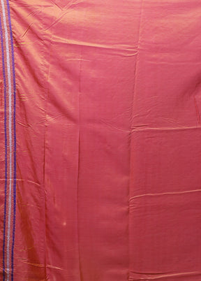 Orange Kantha Stitch Silk Saree With Blouse Piece