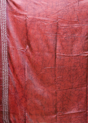 Purple Kantha Stitch Silk Saree With Blouse Piece