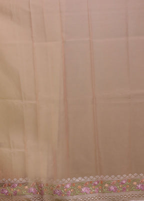 Peach Organza Saree With Blouse Piece