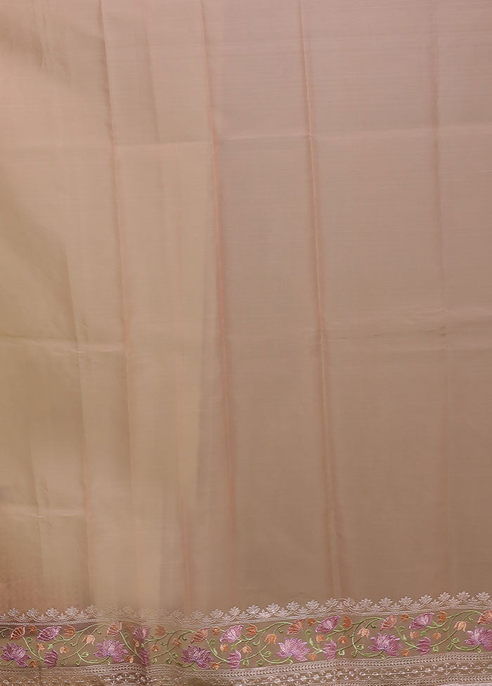 Peach Organza Saree With Blouse Piece