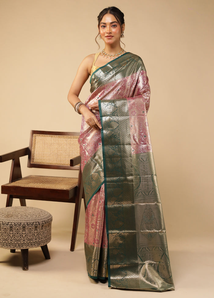 Purple Kanjivaram Silk Saree With Blouse Piece