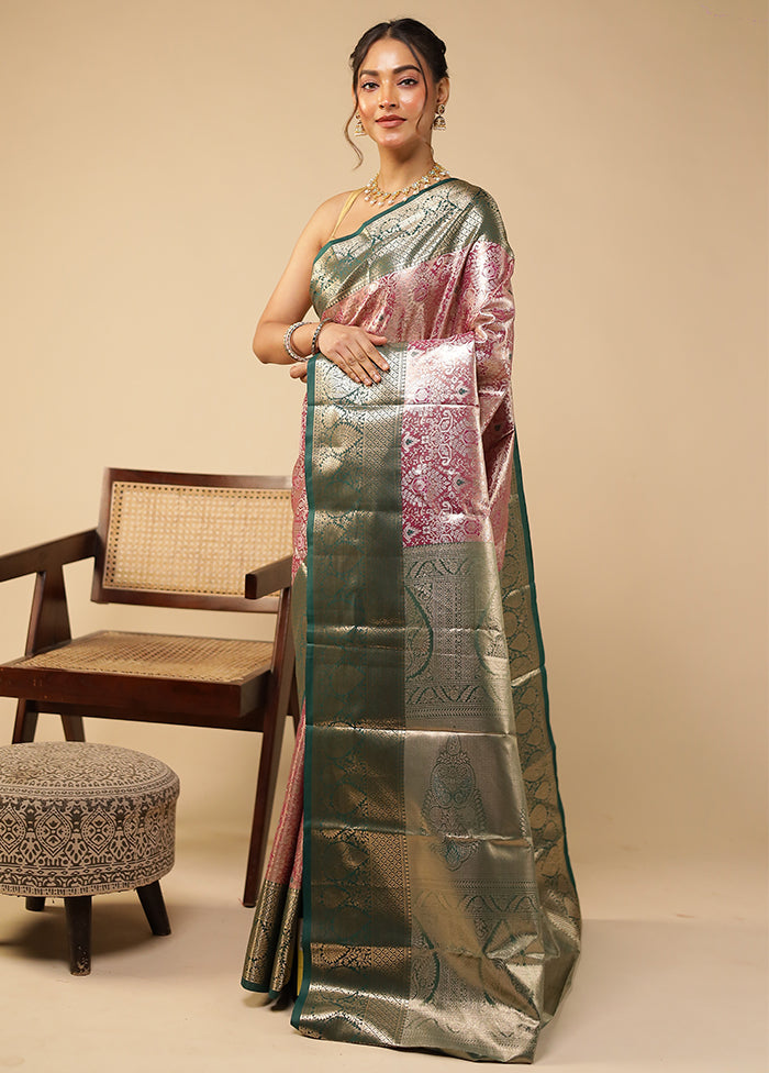 Purple Kanjivaram Silk Saree With Blouse Piece