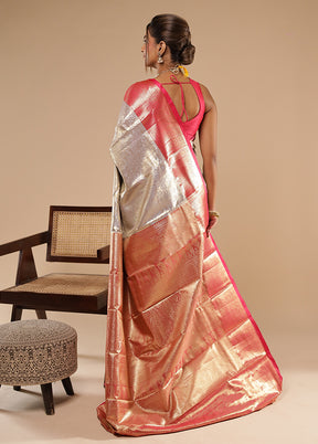 Green Kanjivaram Silk Saree With Blouse Piece