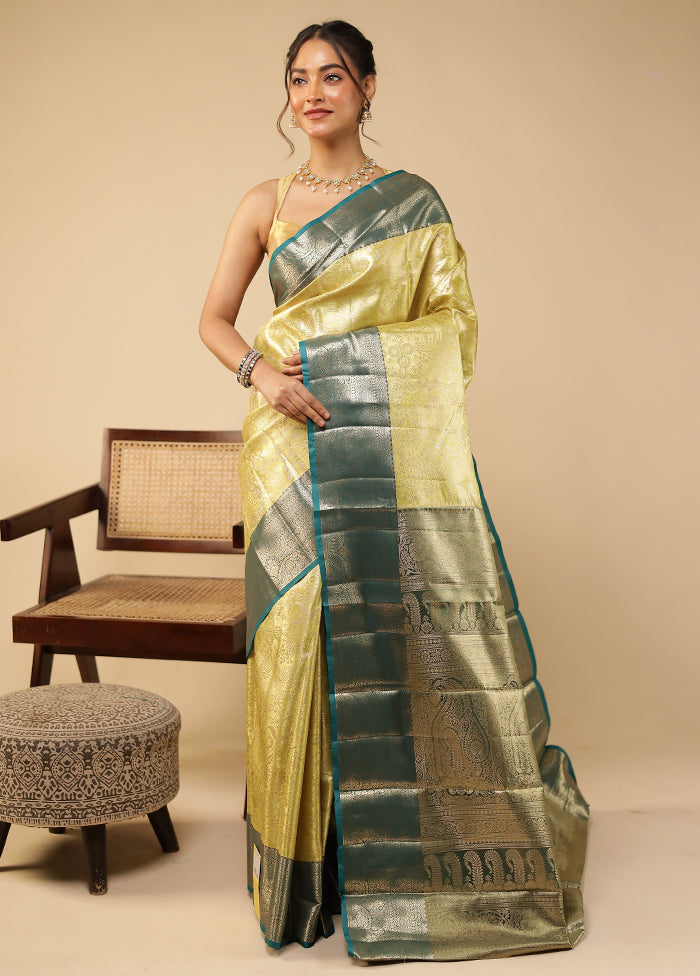 Orange Kanjivaram Silk Saree With Blouse Piece