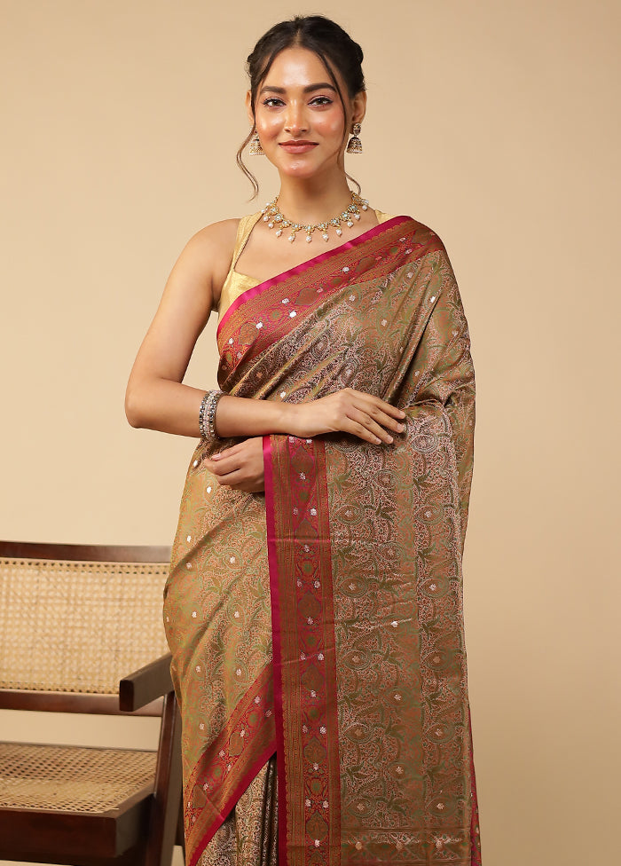 Pink Tanchoi Silk Saree With Blouse Piece