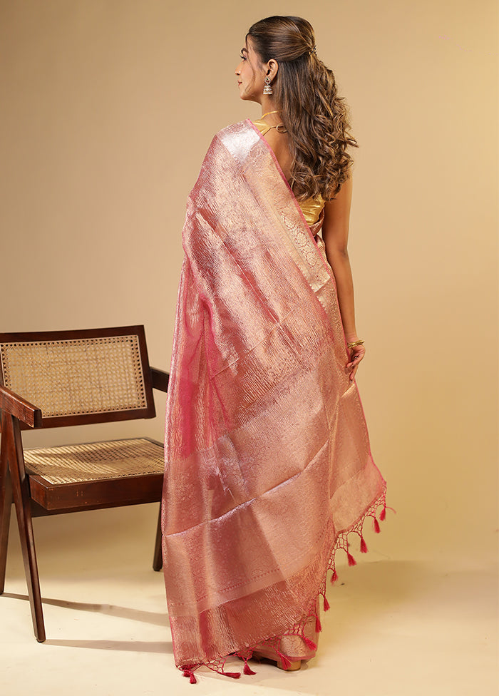 Purple Tissue Silk Saree With Blouse Piece