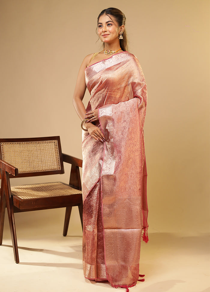 Purple Tissue Silk Saree With Blouse Piece