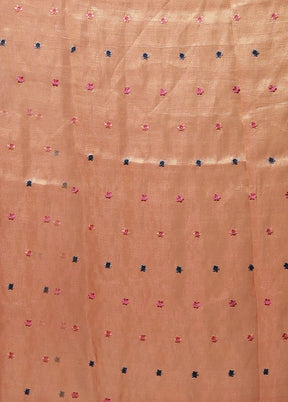 Rust Tissue Silk Saree With Blouse Piece