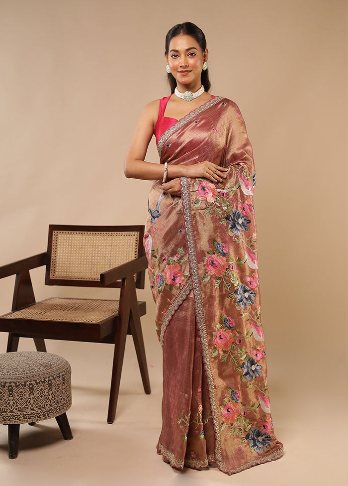 Komal Kiran Duo – White Kanchipuram & Peach Tissue Silk Sarees
