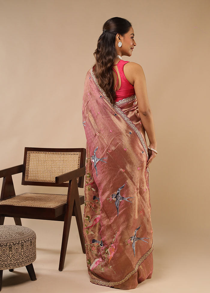 Komal Kiran Duo – White Kanchipuram & Peach Tissue Silk Sarees