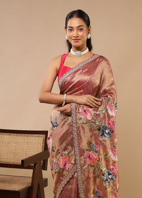 Komal Kiran Duo – White Kanchipuram & Peach Tissue Silk Sarees