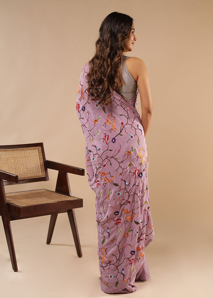 Ghee Ka Diya Duo – Multicolor Tanchoi & Purple Chiffon Sarees