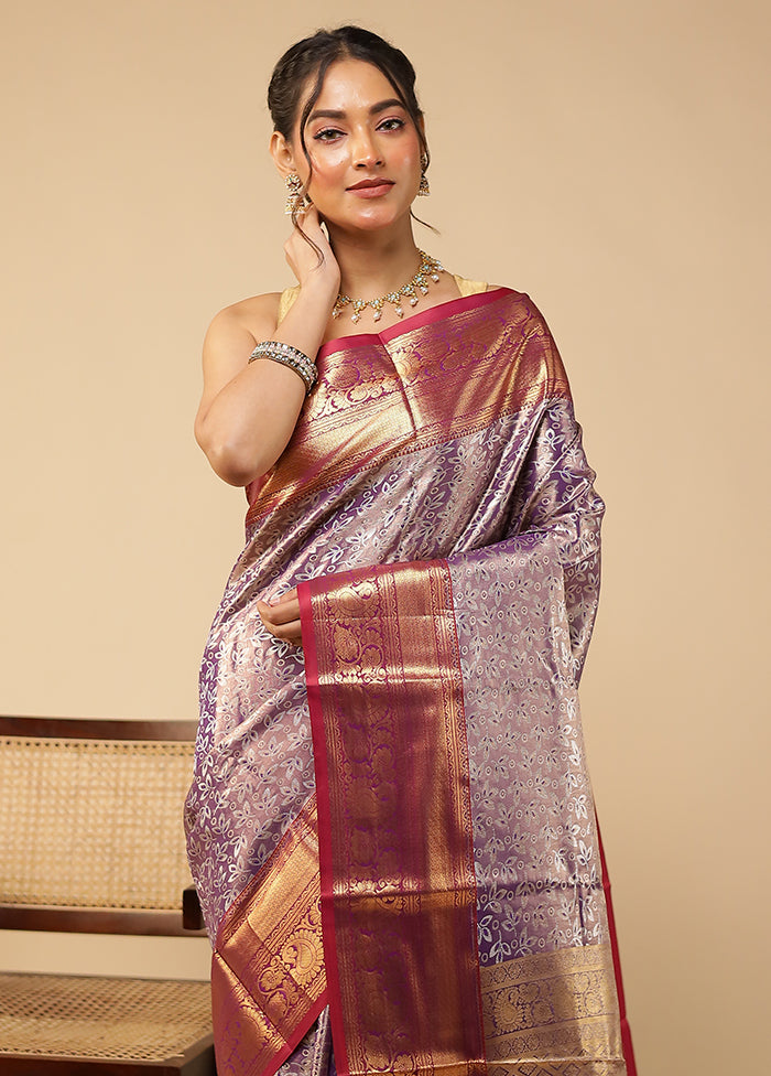Blue Kanjivaram Silk Saree With Blouse Piece