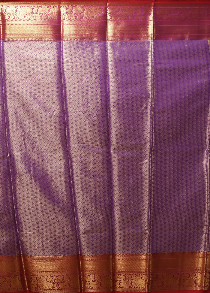 Blue Kanjivaram Silk Saree With Blouse Piece