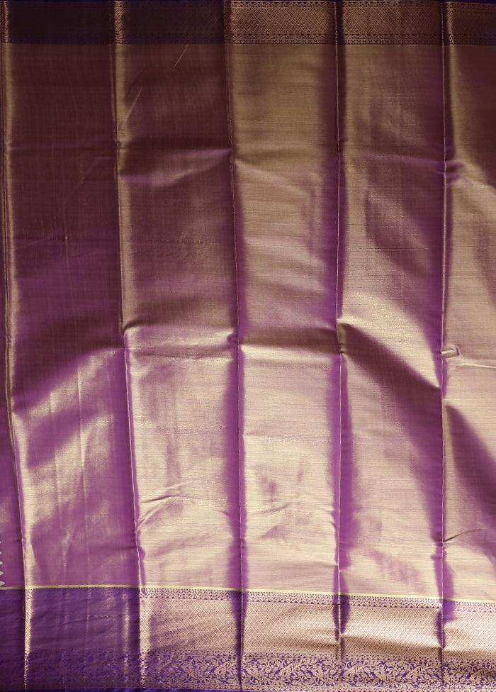 Blue Kanjivaram Silk Saree With Blouse Piece