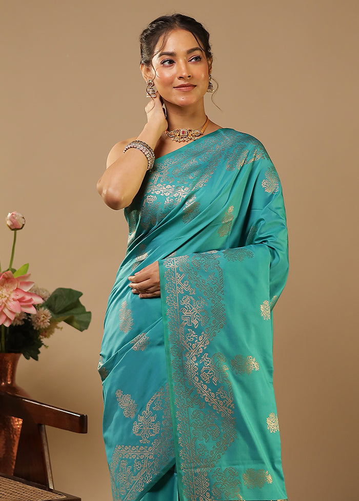 Green Kanjivaram Silk Saree With Blouse Piece