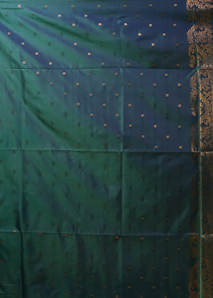 Green Kanjivaram Silk Saree With Blouse Piece