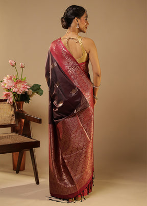 Pradosh Duo – Maroon Kanjivaram & Pink Organza Sarees