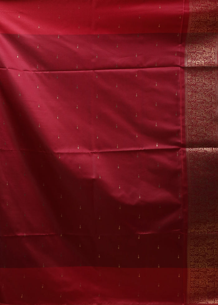 Maroon Kanjivaram Silk Saree With Blouse Piece