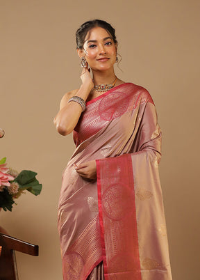 Purple Kanjivaram Silk Saree With Blouse Piece