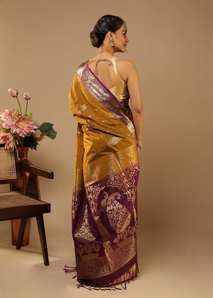 Grey Kanjivaram Silk Saree With Blouse Piece
