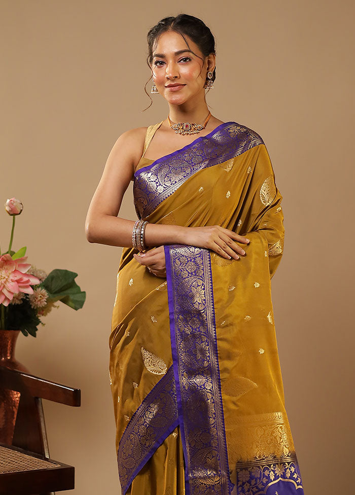 Yellow Kanjivaram Silk Saree With Blouse Piece