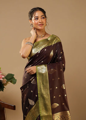 Purple Kanjivaram Silk Saree With Blouse Piece