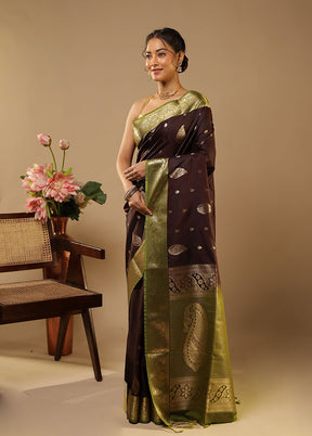 Purple Kanjivaram Silk Saree With Blouse Piece