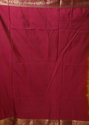 Yellow Kanjivaram Silk Saree With Blouse Piece